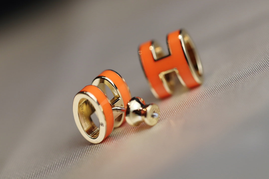 [Imperial] MINI POP H EARRINGS ORANGE