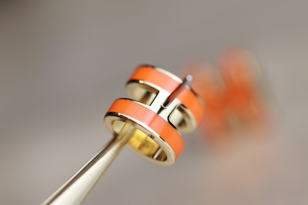 [Imperial] MINI POP H EARRINGS ORANGE
