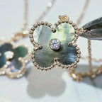 [Imperial] CLOVER 15MM DIAMOND AND MOTHER-OF-GREY NECKLACE