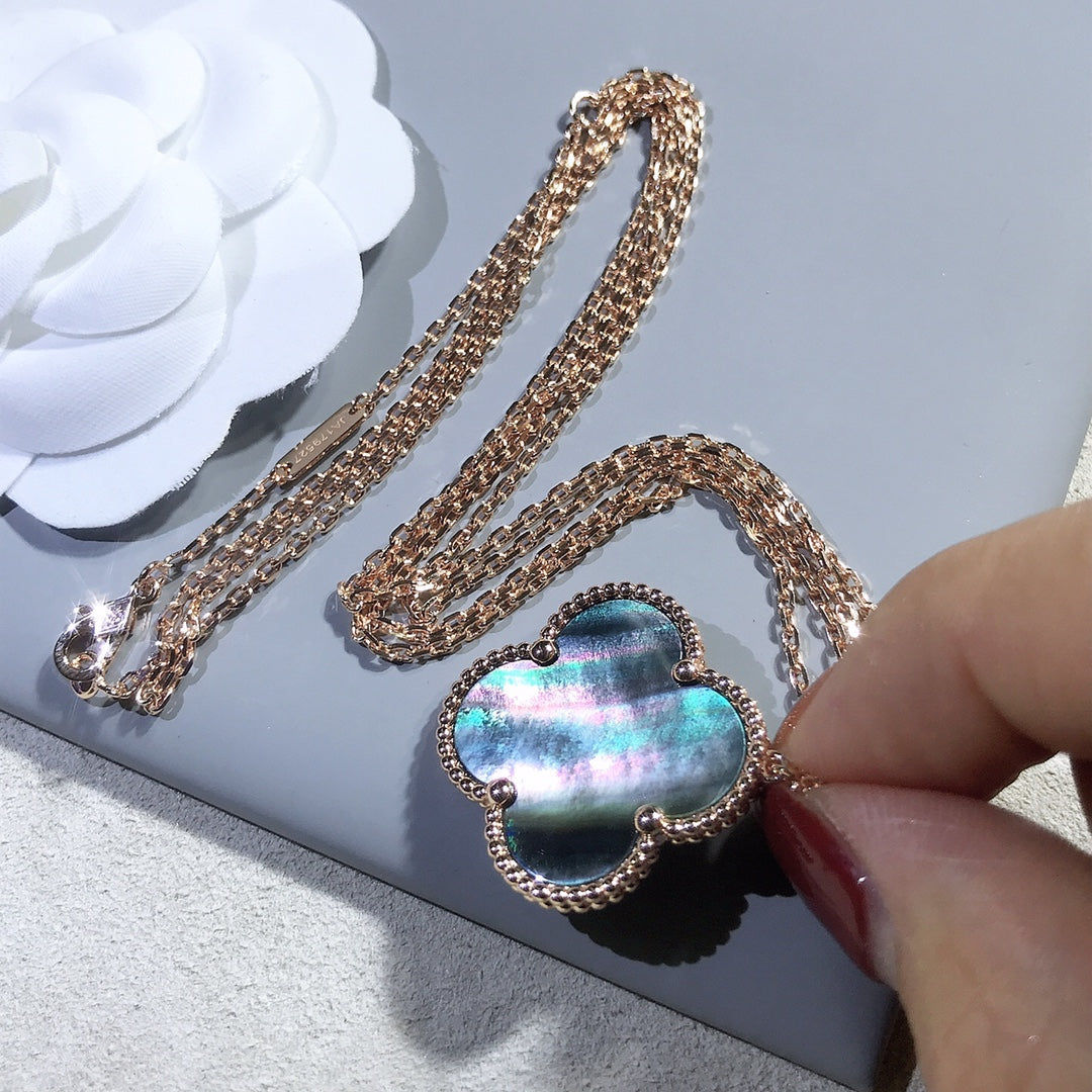 [Imperial] CLOVER 25MM GOLD DARK MOP BIG CLOVER NECKLACE