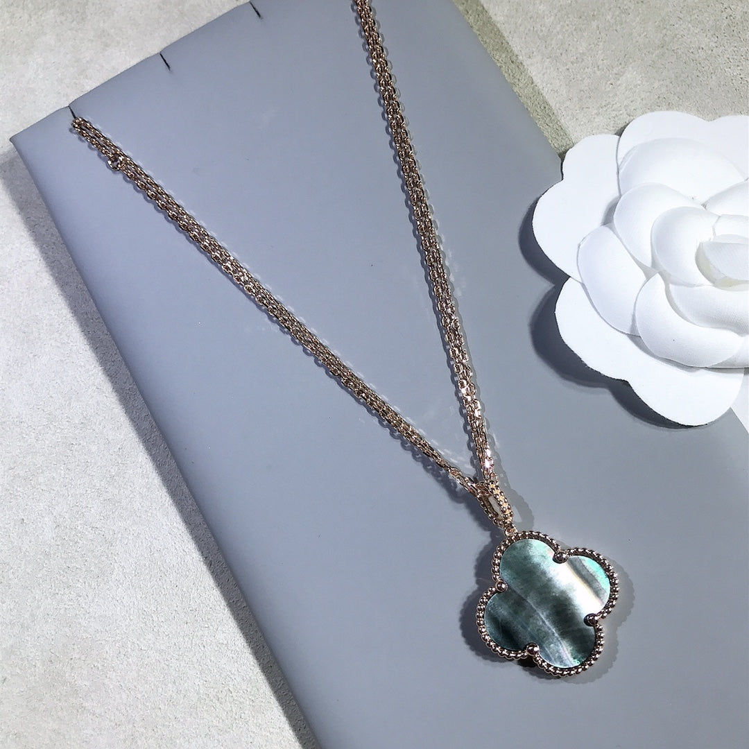 [Imperial] CLOVER 25MM GOLD DARK MOP BIG CLOVER NECKLACE