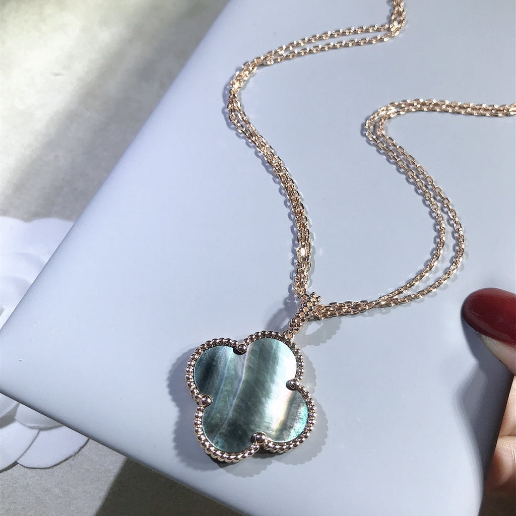 [Imperial] CLOVER 25MM GOLD DARK MOP BIG CLOVER NECKLACE