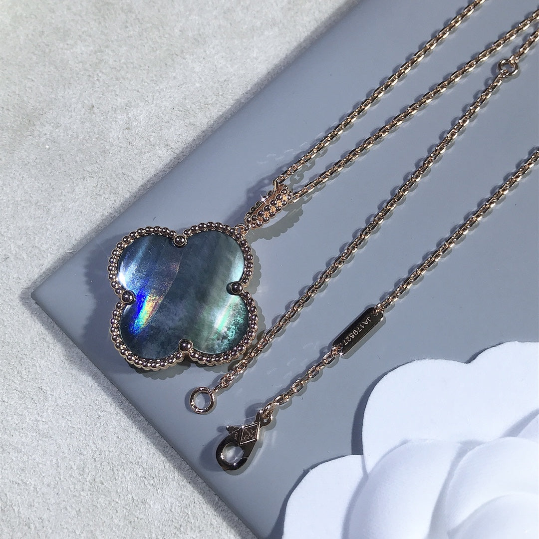 [Imperial] CLOVER 25MM GOLD DARK MOP BIG CLOVER NECKLACE