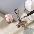 [Imperial] CLOVER MEDIUM 1 MOTIFS  PINK MOP DIAMOND EARRINGS