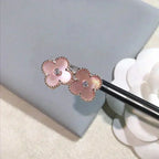 [Imperial] CLOVER MEDIUM 1 MOTIFS  PINK MOP DIAMOND EARRINGS