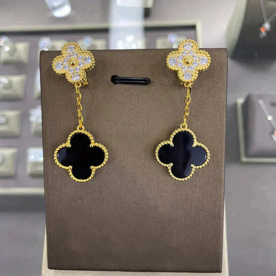 [Imperial] CLOVER  2 MOTIFS  DIAMOND  EARRINGS (MULTIPLE CHOICESç´