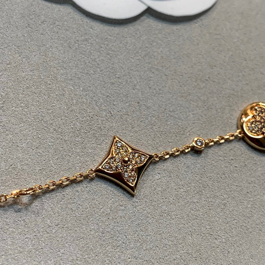 [Imperial] STAR AND SUN 4 MOTIFS GOLD DIAMONDS BRACELET