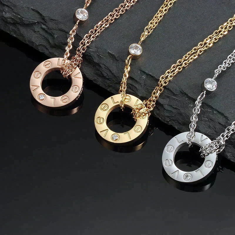 [Imperial] LOVE NECKLACE 16MM 2 DIAMONDS