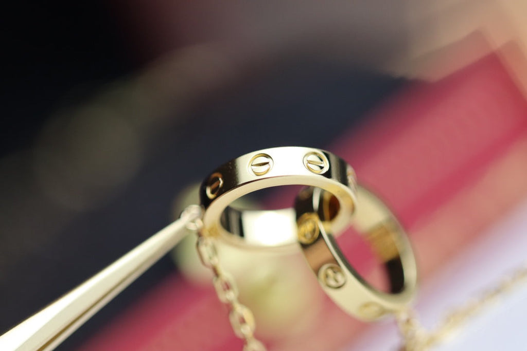 [Imperial] LOVE NECKLACE DOUBLE RING GOLD