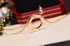 [Imperial] LOVE NECKLACE 16MM 6 DIAMONDS PINK GOLD