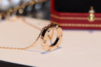 [Imperial] LOVE NECKLACE 16MM 6 DIAMONDS PINK GOLD