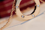 [Imperial] LOVE NECKLACE 16MM 6 DIAMONDS PINK GOLD