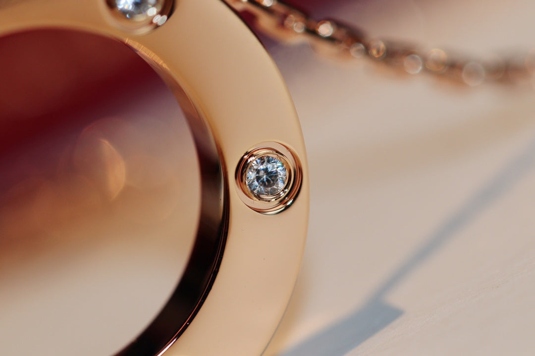 [Imperial] LOVE NECKLACE 16MM 6 DIAMONDS PINK GOLD