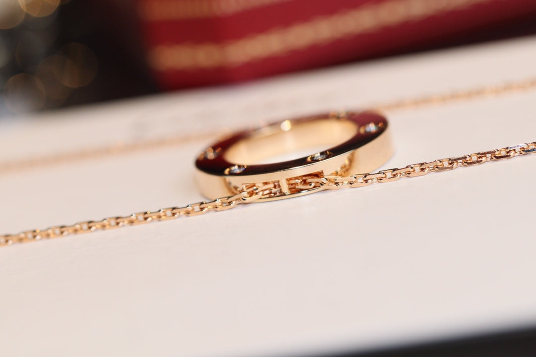 [Imperial] LOVE NECKLACE 16MM 6 DIAMONDS PINK GOLD