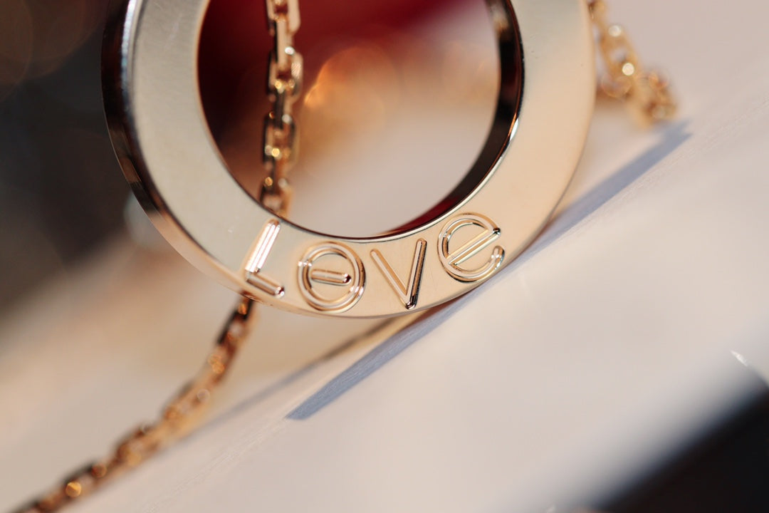 [Imperial] LOVE NECKLACE 16MM 6 DIAMONDS PINK GOLD