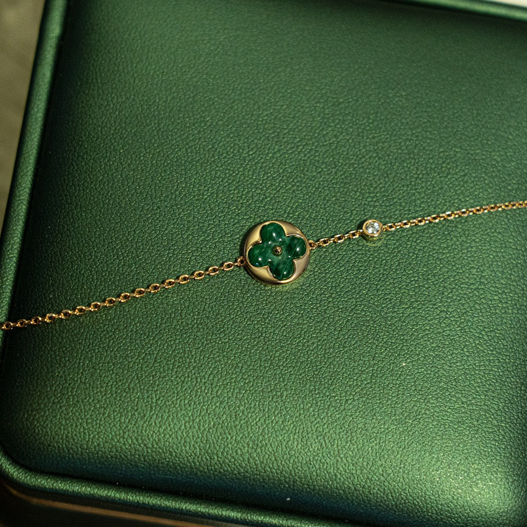 [Imperial] SUN MALACHITE 1 DIAMOND PINK GOLD BRACELET