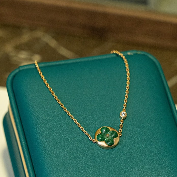 [Imperial] SUN MALACHITE 1 DIAMOND PINK GOLD BRACELET