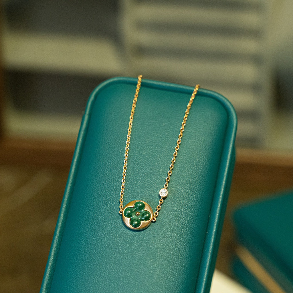 [Imperial] SUN MALACHITE 1 DIAMOND PINK GOLD BRACELET