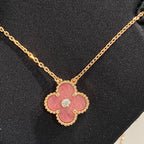 [Imperial] CLOVER 15MM DIAMOND RHODONITE NECKLACE