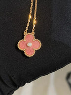 [Imperial] CLOVER 15MM DIAMOND RHODONITE NECKLACE