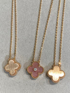 [Imperial] CLOVER 15MM DIAMOND RHODONITE NECKLACE