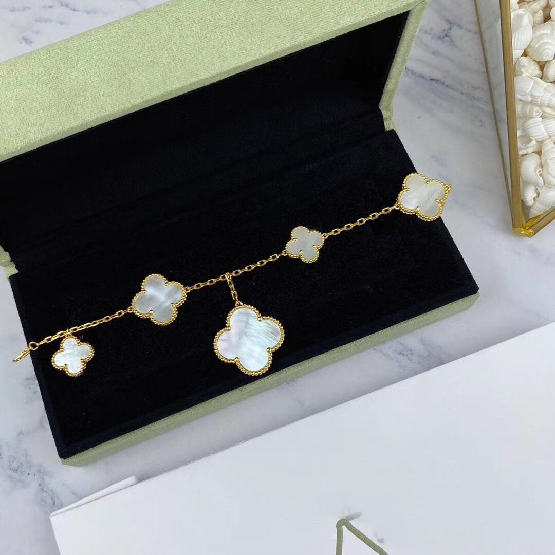[Imperial] MAGIC CLOVER MOP GOLD BRACELET 5 MOTIFS