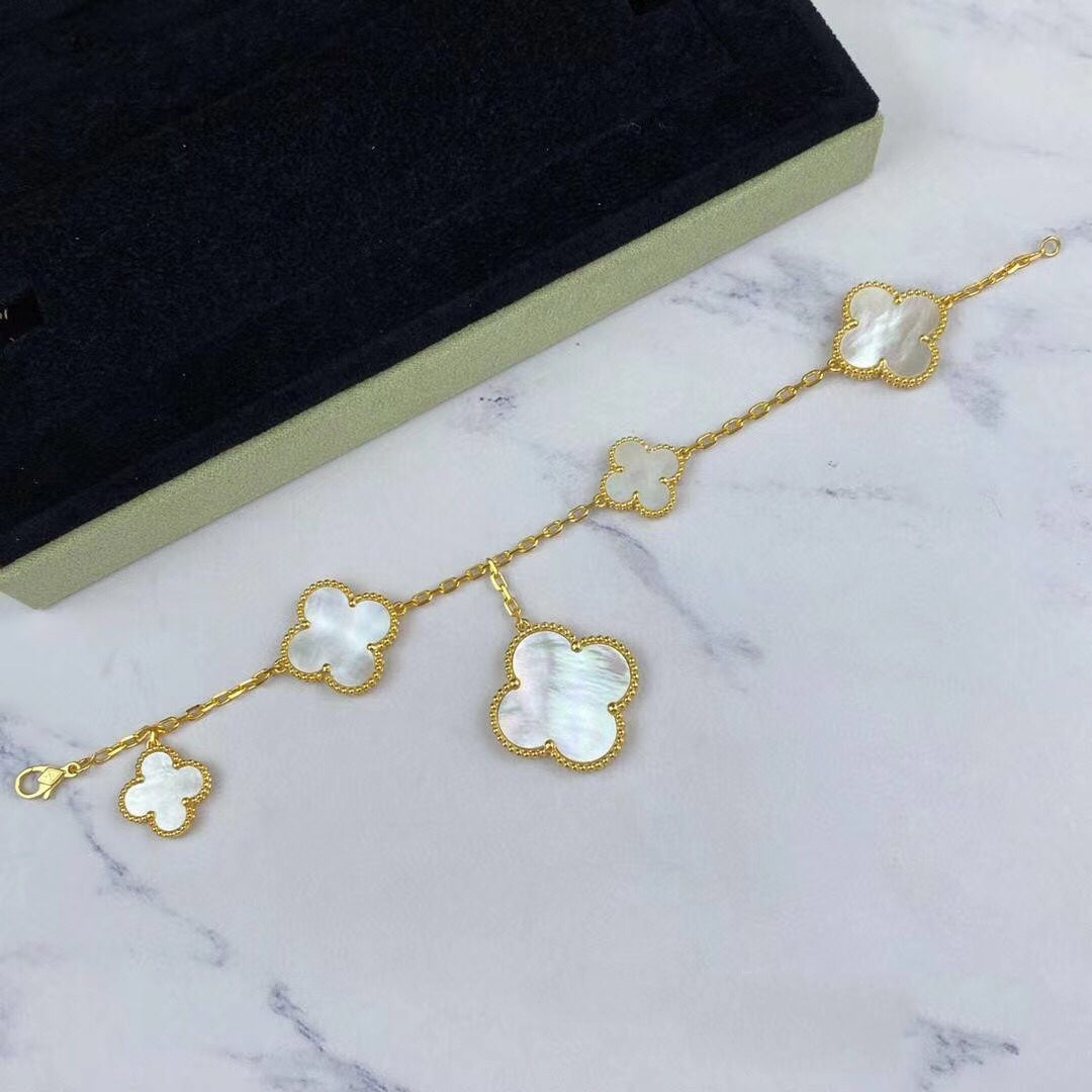 [Imperial] MAGIC CLOVER MOP GOLD BRACELET 5 MOTIFS
