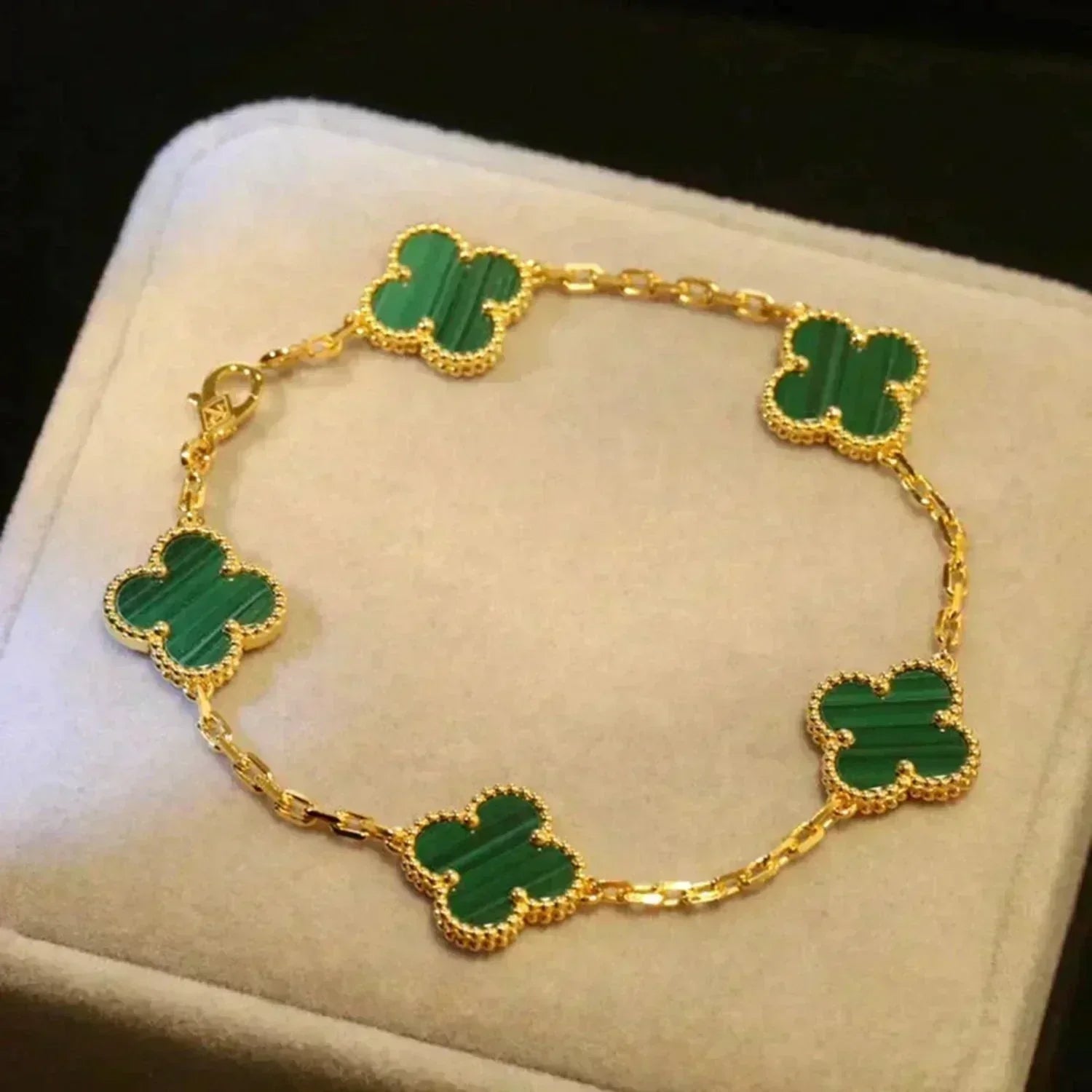 [Imperial]New  CLOVER 5 MOTIF MALACHITE BRACELET COLLECTION