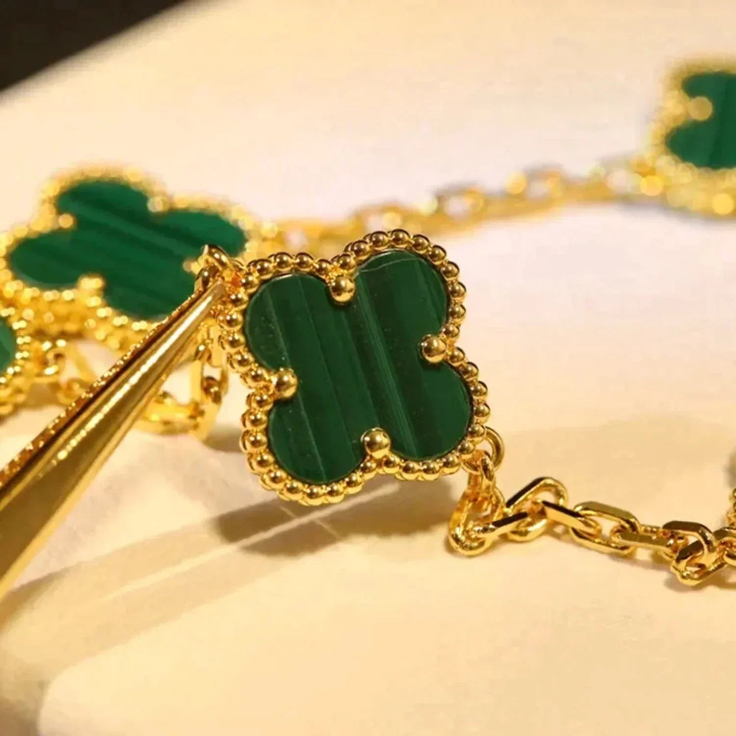 [Imperial]New  CLOVER 5 MOTIF MALACHITE BRACELET COLLECTION