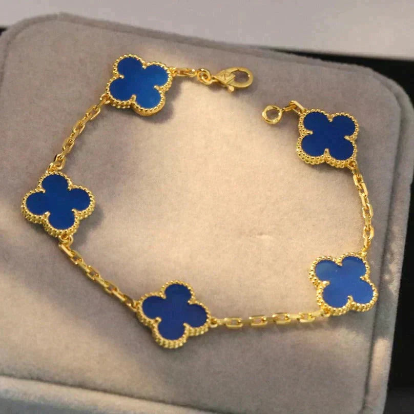 [Imperial]New CLOVER 5 MOTIF BLUE AGATE BRACELET COLLECTION