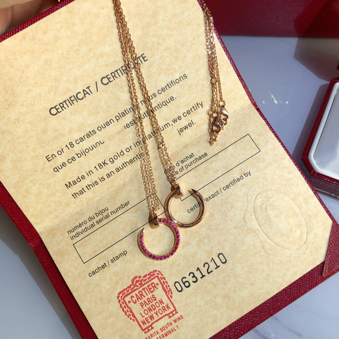 [Imperial] JUSTE NECKLACE GOLD RED DIAMONDS