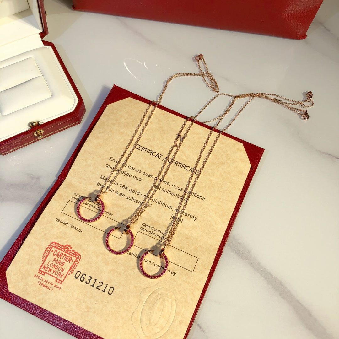 [Imperial] JUSTE NECKLACE GOLD RED DIAMONDS