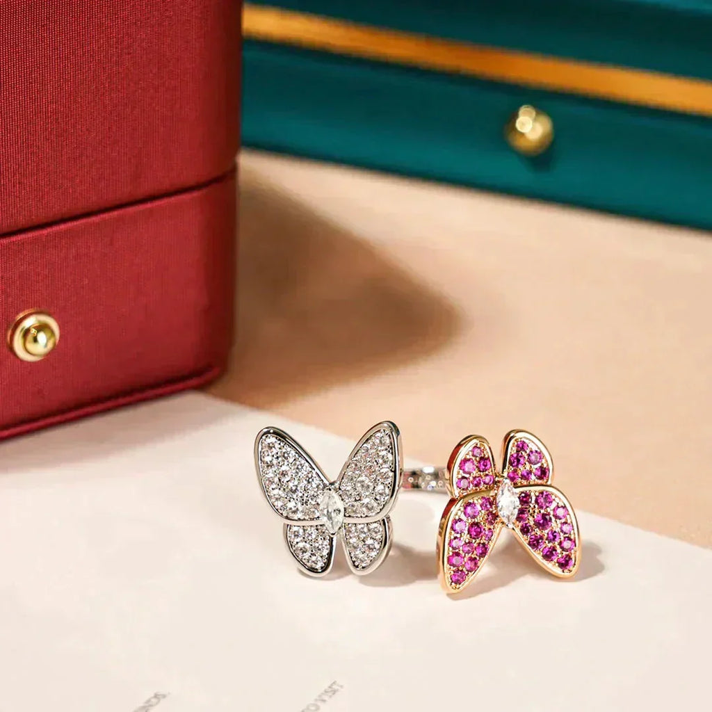 [Imperial] TWIN BUTTERFLY DIAMOND RING