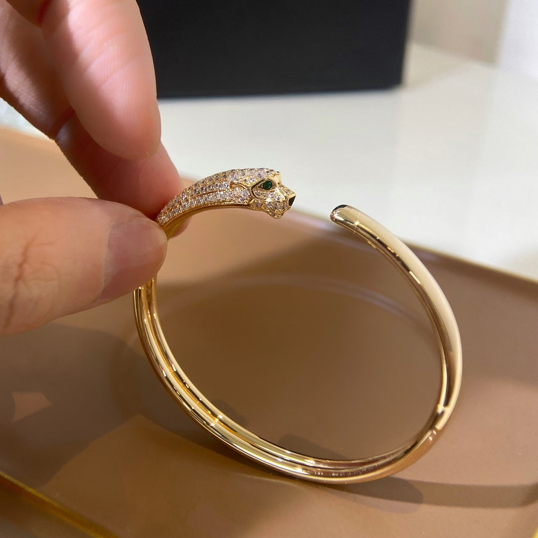 [Imperial] PANTHERE GOLD DIAMOND OPEN BRACELET