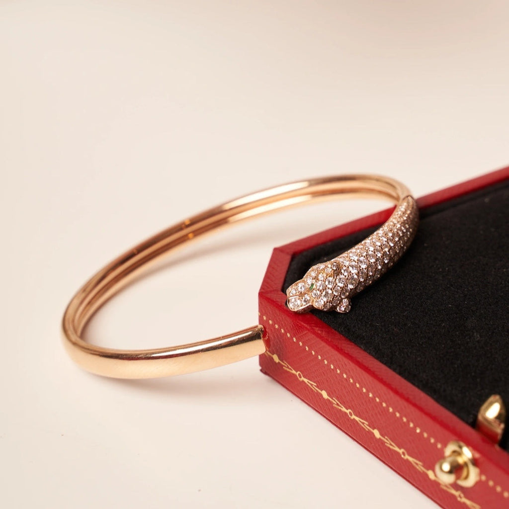 [Imperial] PANTHERE ROSE GOLD DIAMOND OPEN BRACELET