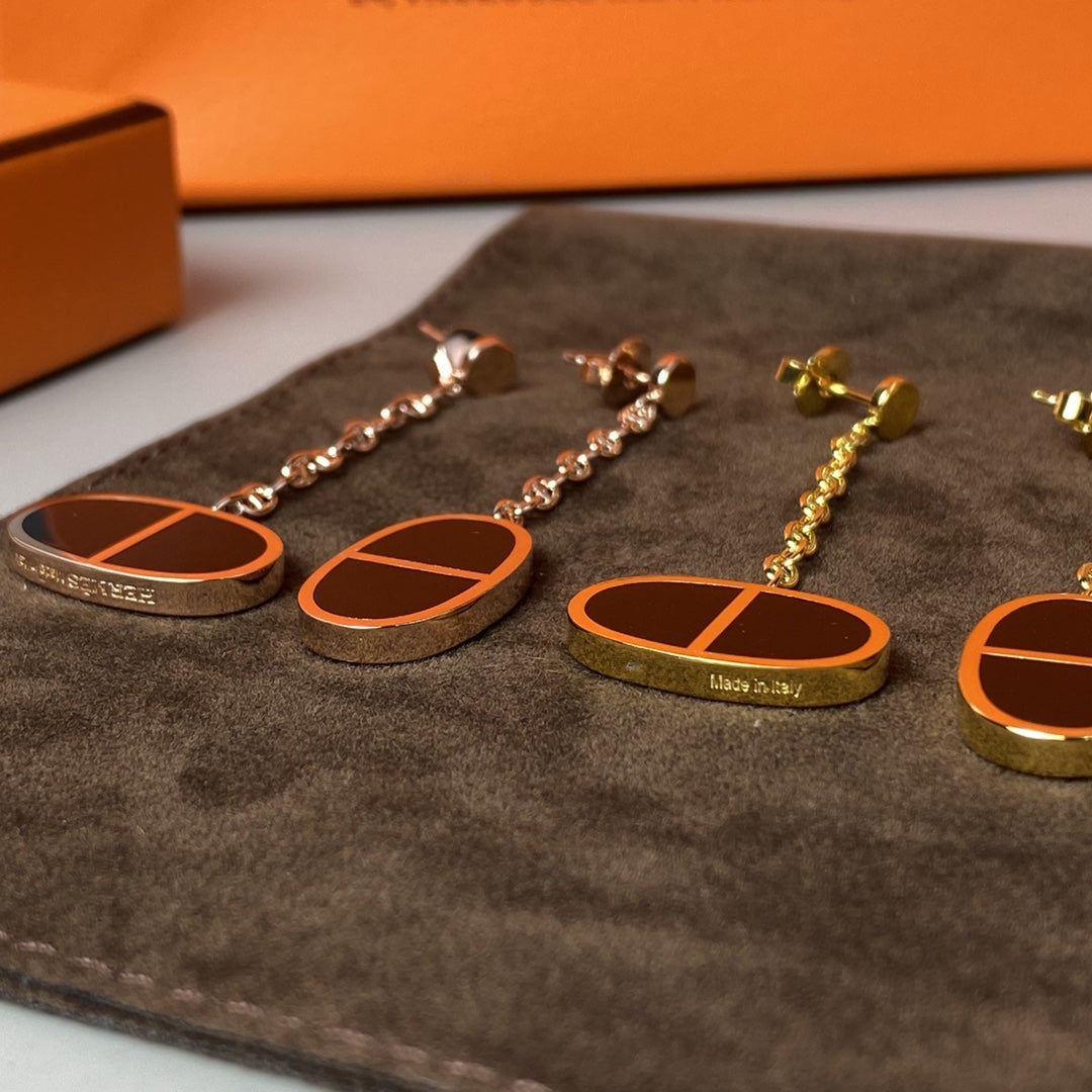 [Imperial] CHAINE VERSO BLACK CERAMIC EARRINGS