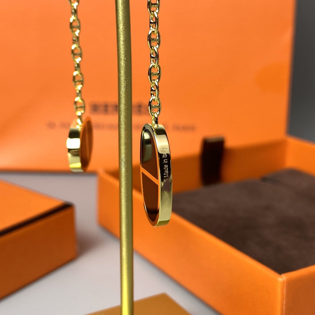 [Imperial] CHAINE VERSO BLACK CERAMIC EARRINGS