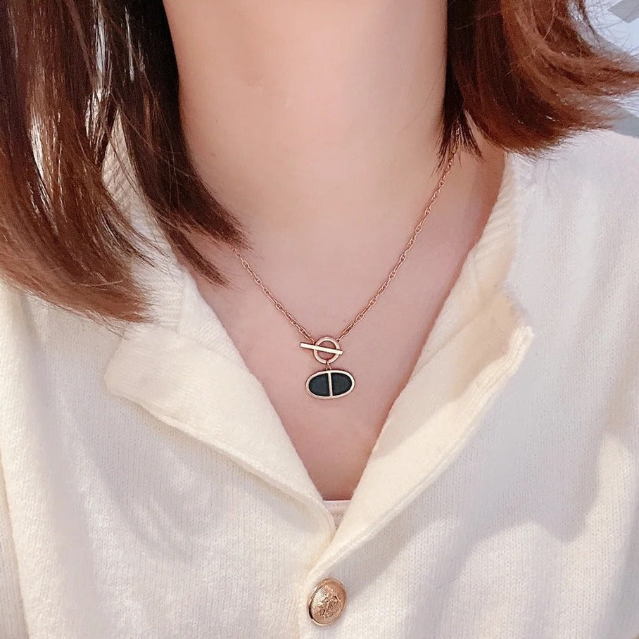 [Imperial] CHAINE VERSO BLACK CERAMIC NECKLACE