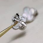 [Imperial] CLOVER MEDIUM 1 MOTIFS  WHITE MOP EARRINGS SILVER