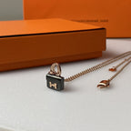[Imperial] CONSTANCE BLACK PEDANT PINK GOLD NECKLACE