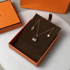 [Imperial] CONSTANCE BLACK PEDANT PINK GOLD NECKLACE