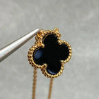 [Imperial] CLOVER 15MM BLACK ONYX SINGLE FLOWER NECKLACE