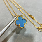 [Imperial] CLOVER 15MM BLUE AGATE NECKLACE