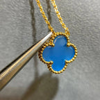 [Imperial] CLOVER 15MM BLUE AGATE NECKLACE
