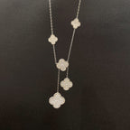 [Imperial] CLOVER 5 MOTIFS SILVER DIAMONDS NECKLACE