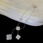 [Imperial] CLOVER 5 MOTIFS SILVER DIAMONDS NECKLACE