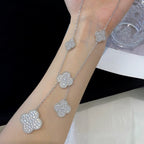 [Imperial] CLOVER 5 MOTIFS SILVER DIAMONDS NECKLACE