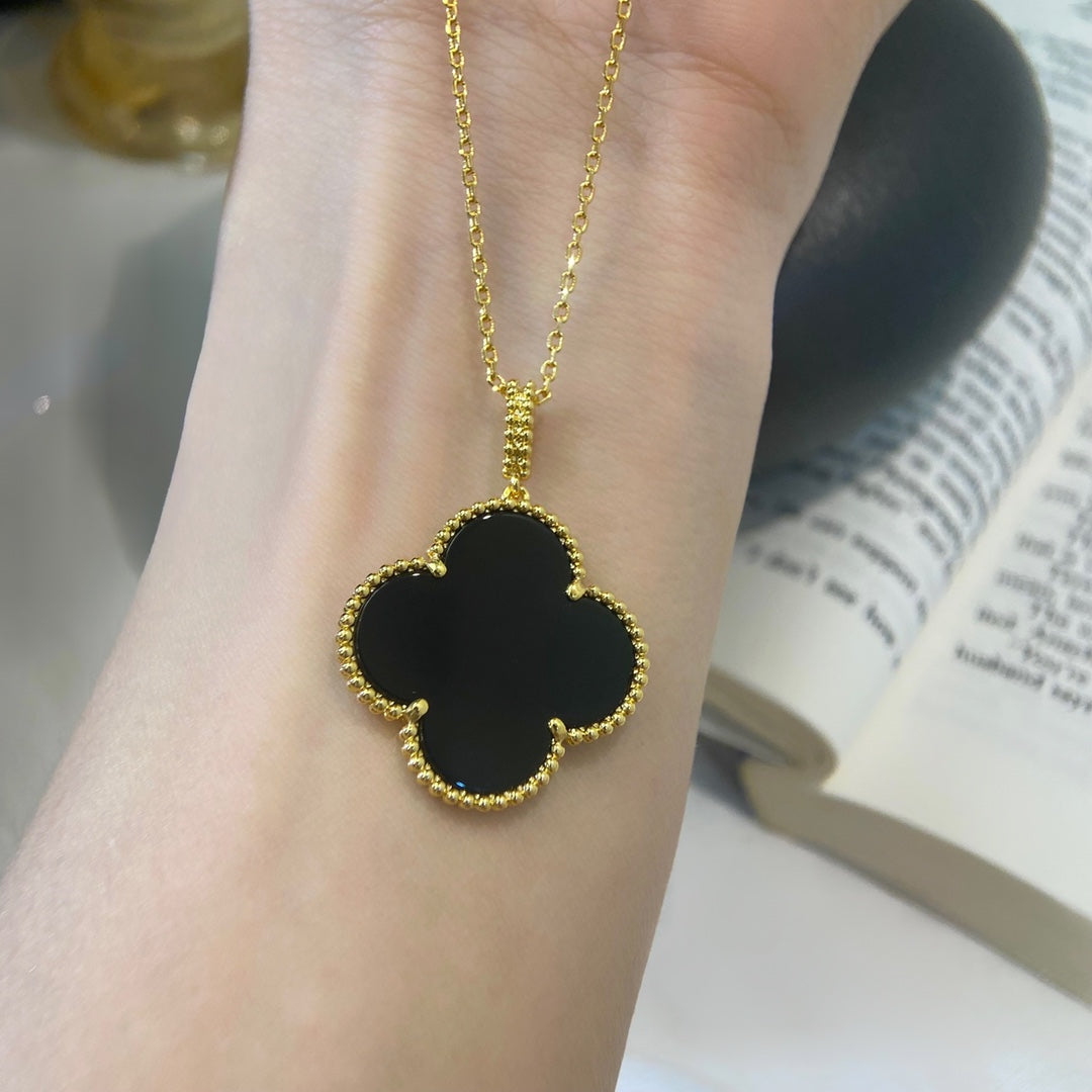 [Imperial] CLOVER 25MM NECKLACE GOLD ONYX