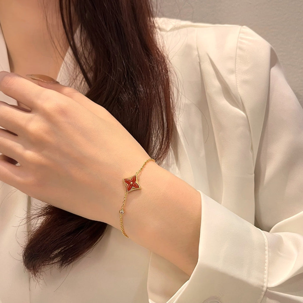 [Imperial] COLOR STAR CARNELIAN PINK GOLD DIAMOND BRACELET