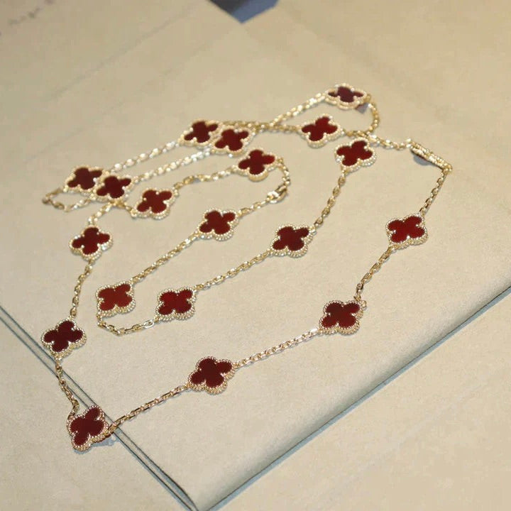 [Imperial] CLOVER 20 MOTIFS CARNELIAN NECKLACE